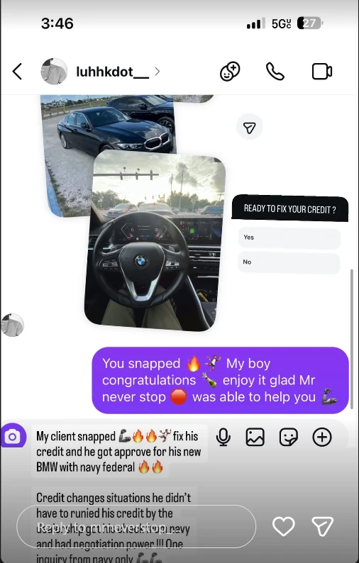 Client result shared with Mr Never Stop