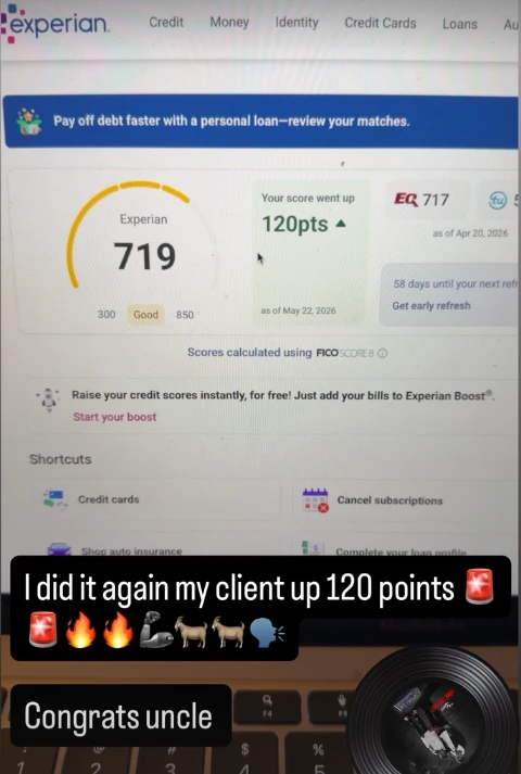 Client result shared with Mr Never Stop