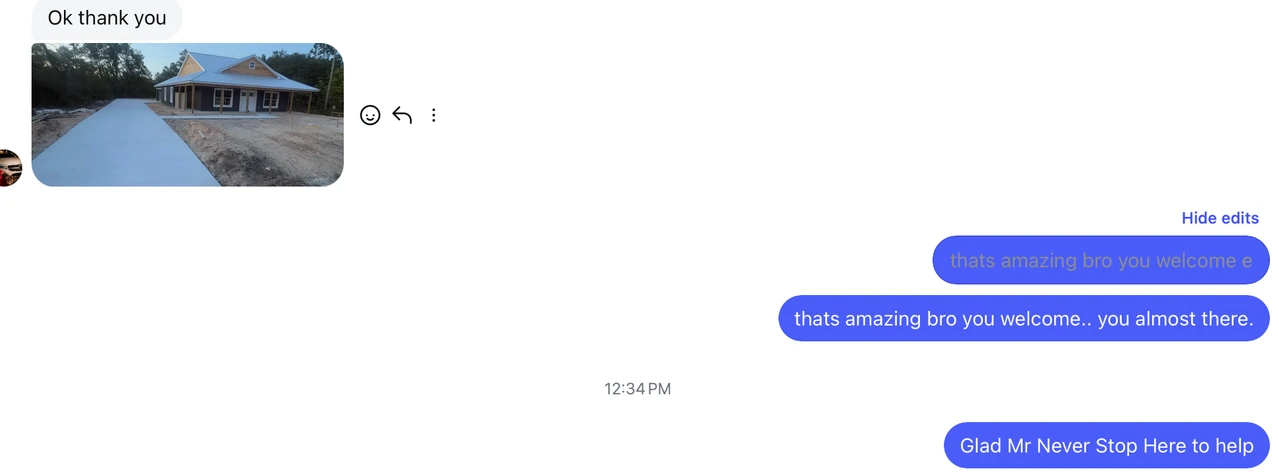 Client result shared with Mr Never Stop