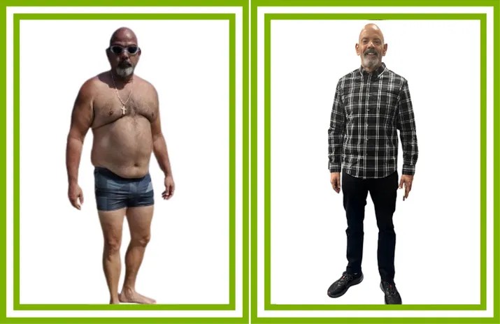 Before and after photos of Alvin Mbinda
