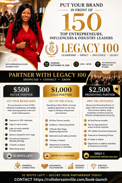 Legacy 100 event flyer with event details