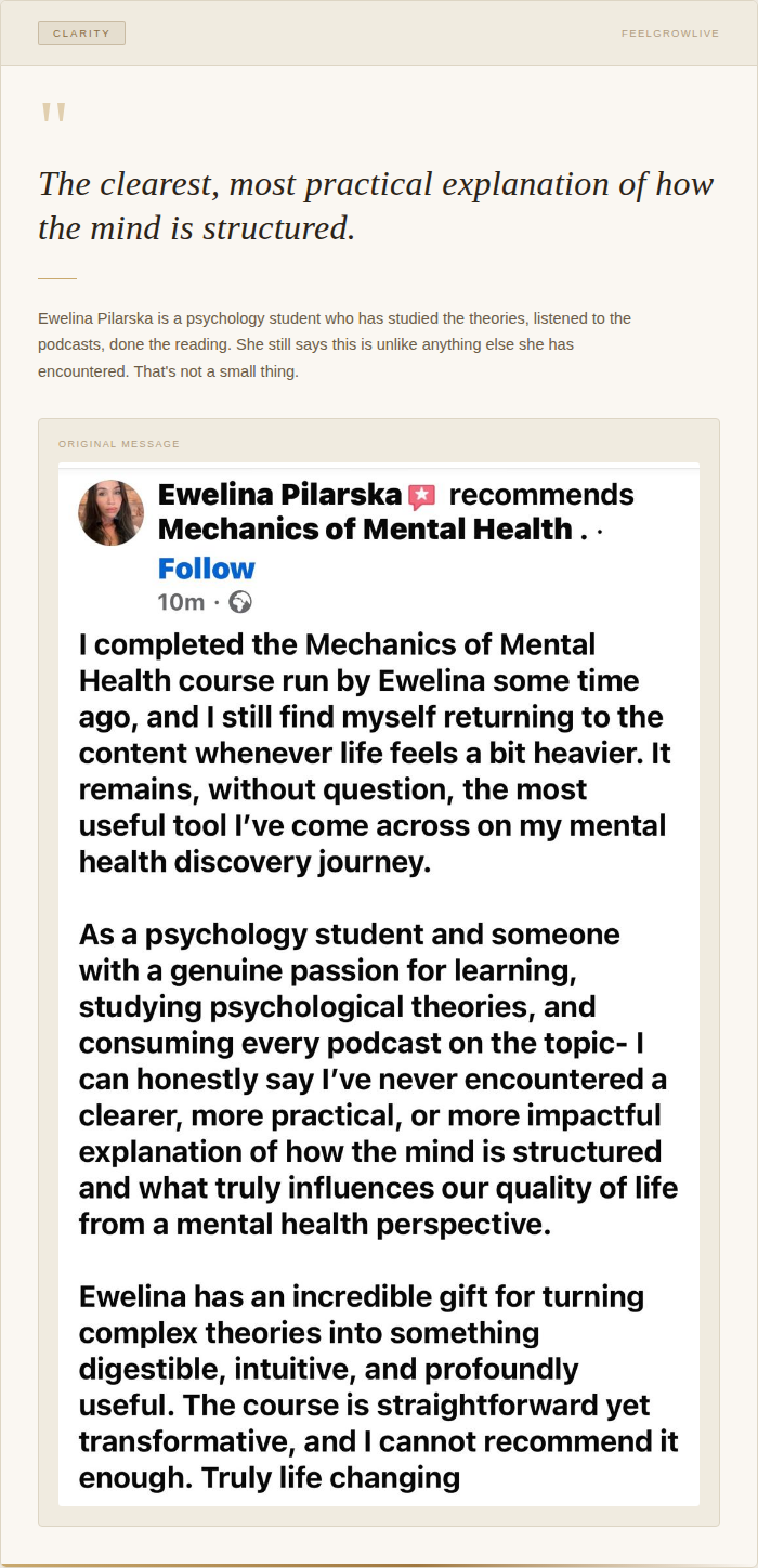 Ewelina Pilarska testimonial
