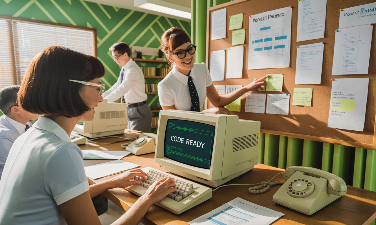 Retro office illustration