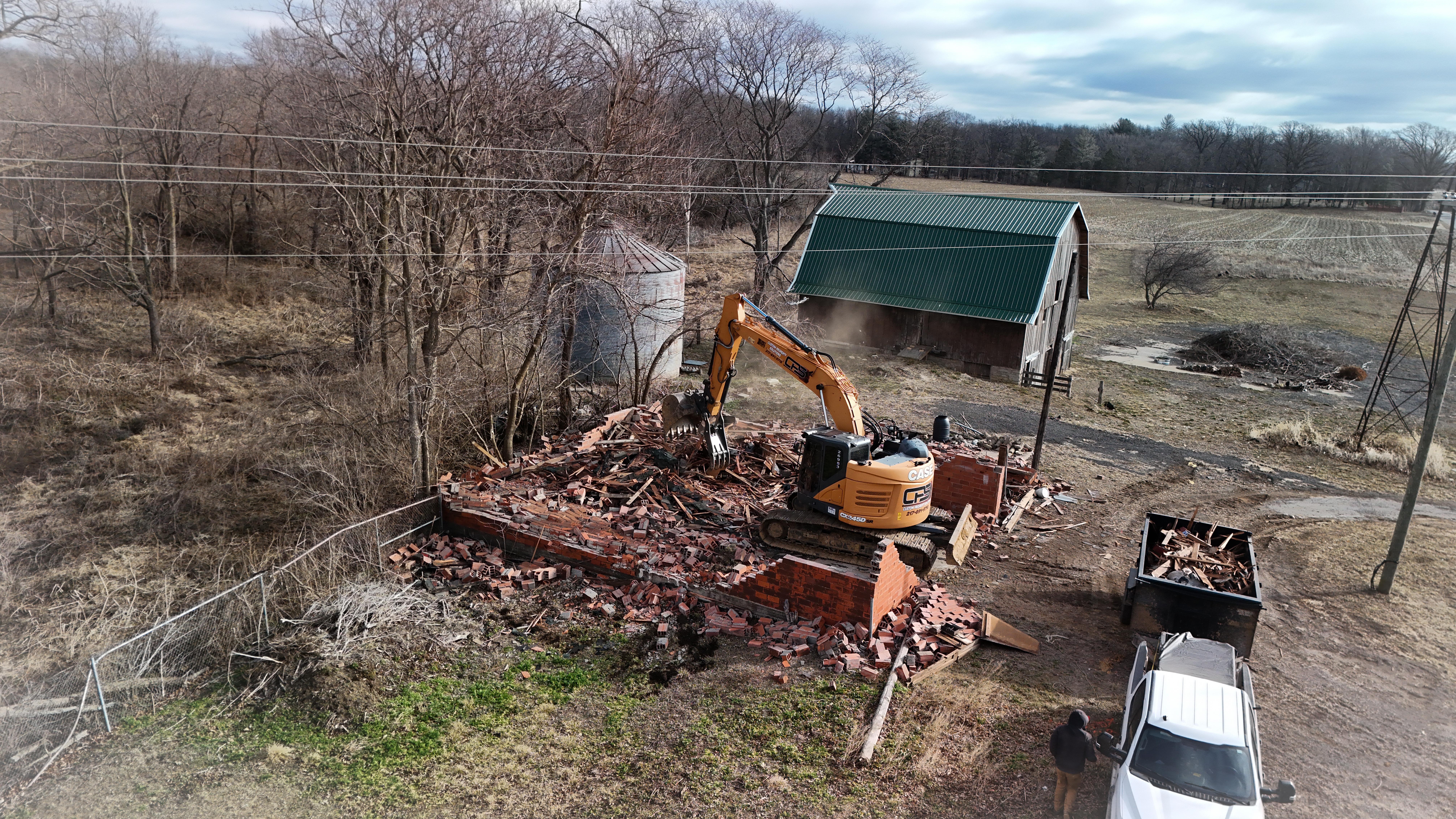 Before fence row clearing and land prep