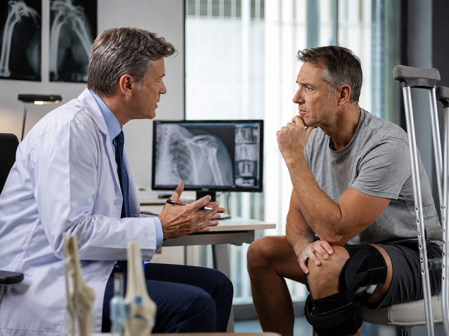 Joint replacement surgery illustration