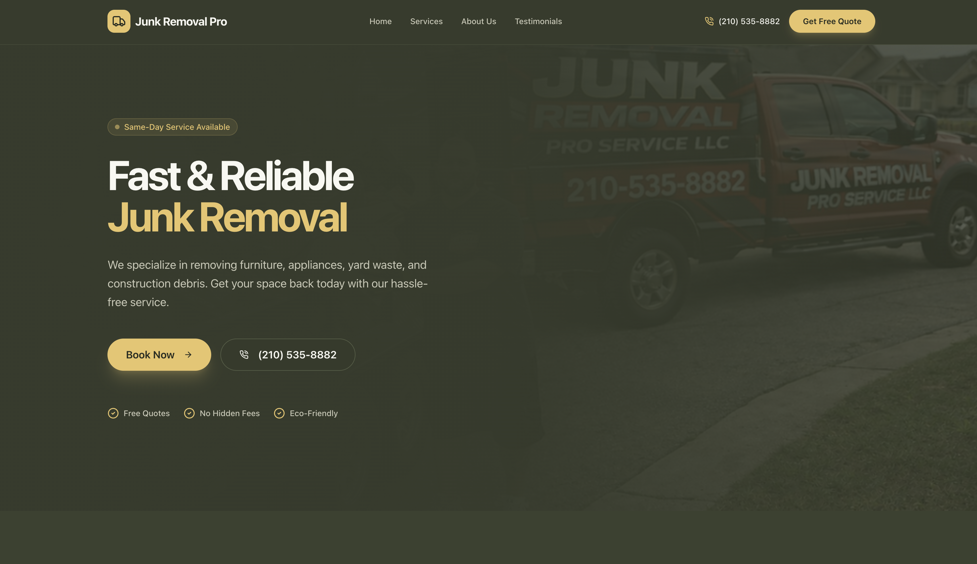 Junk Removal Website Design