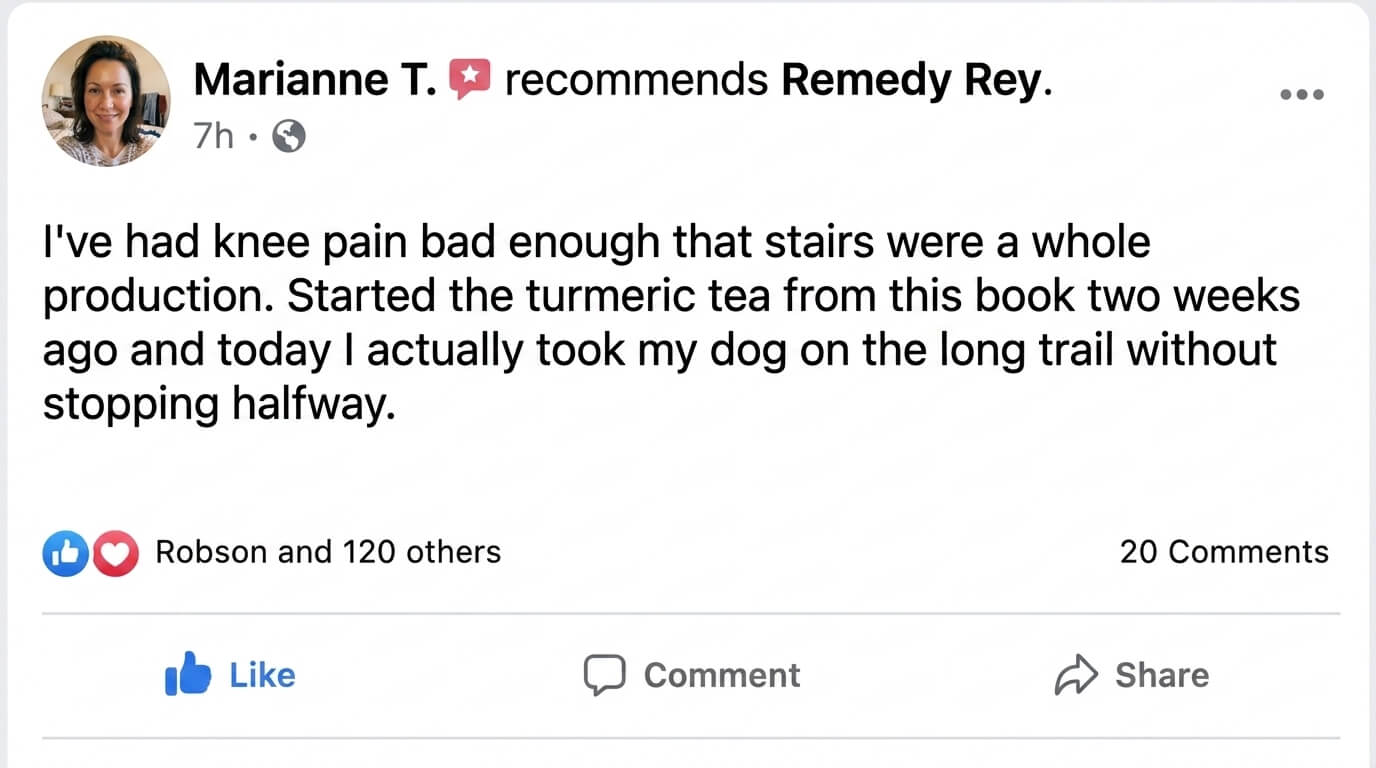 Marianne T. review - knee pain relief with turmeric tea