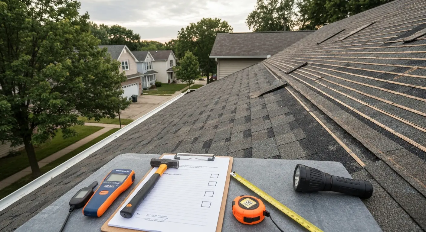 Storm damage roof inspection