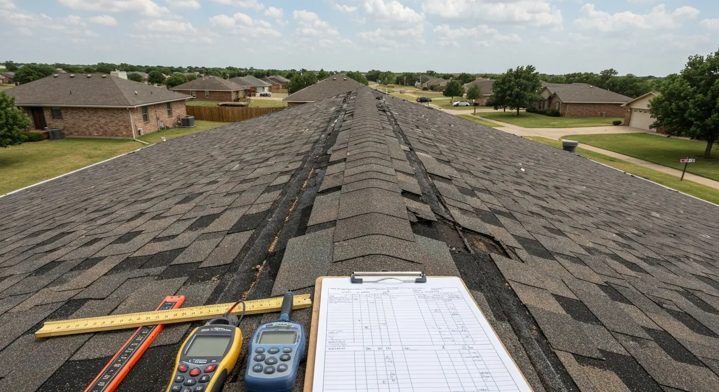 Storm damage roof inspection