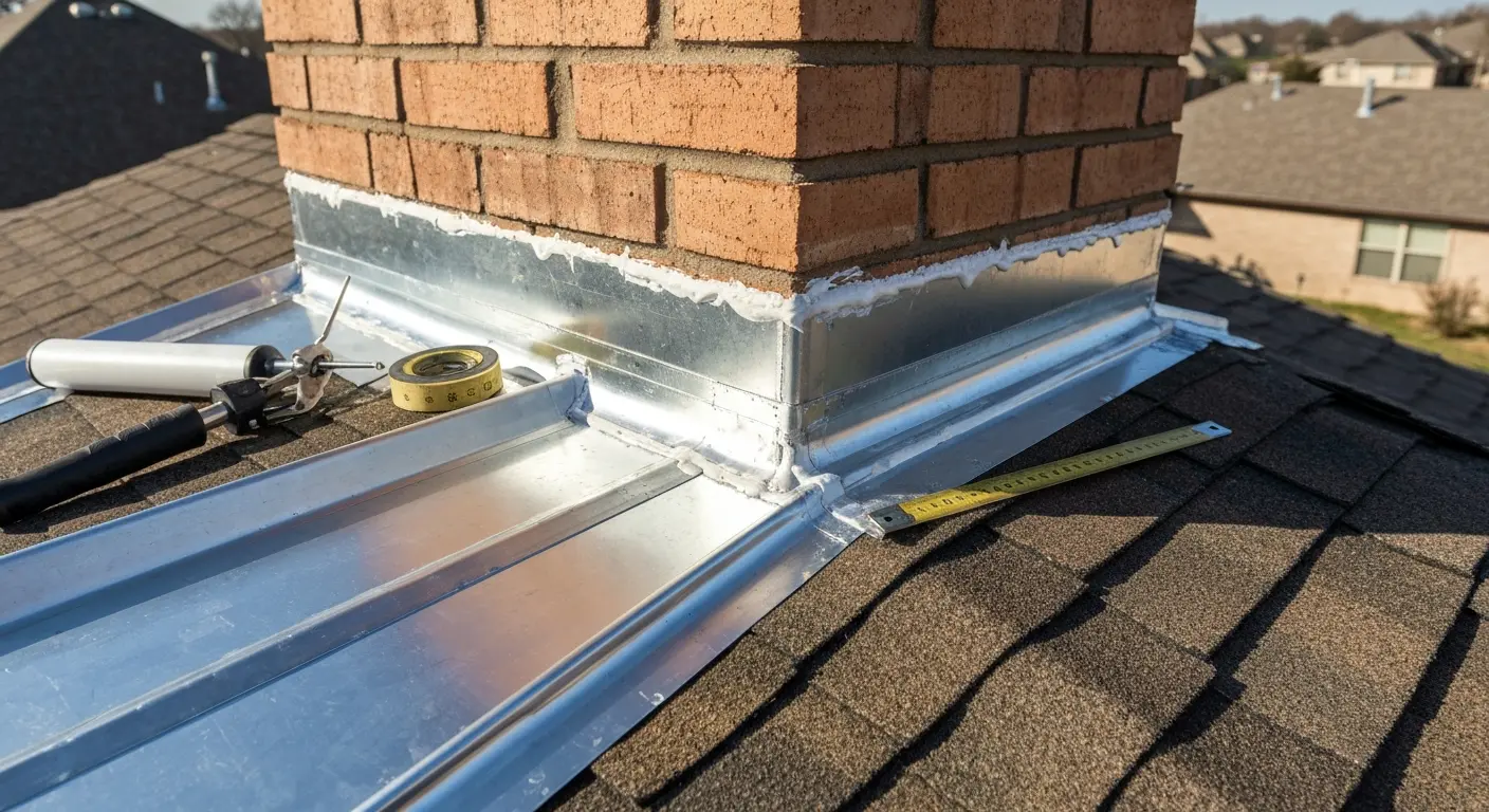 Chimney flashing repair