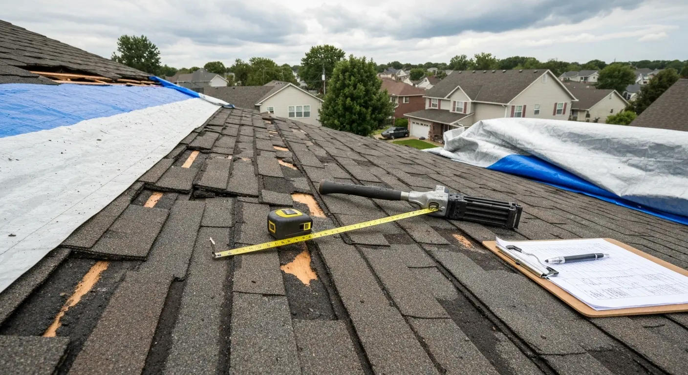 Storm damage roof repair