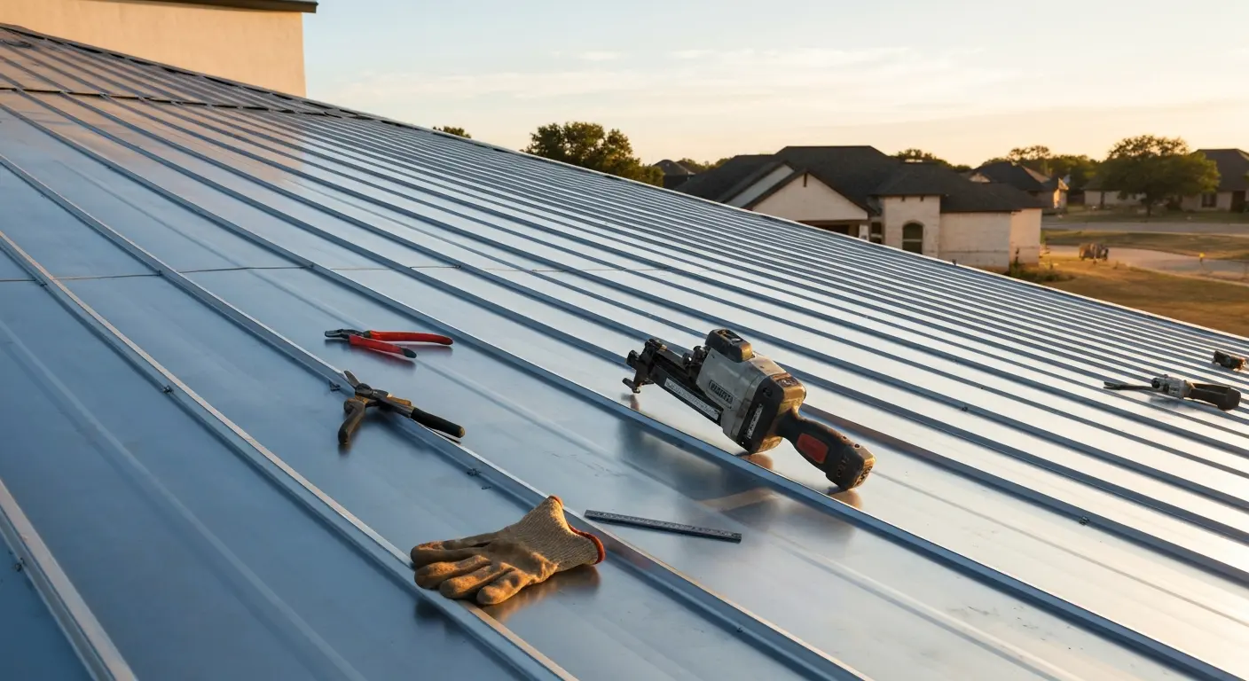 Metal roofing installation