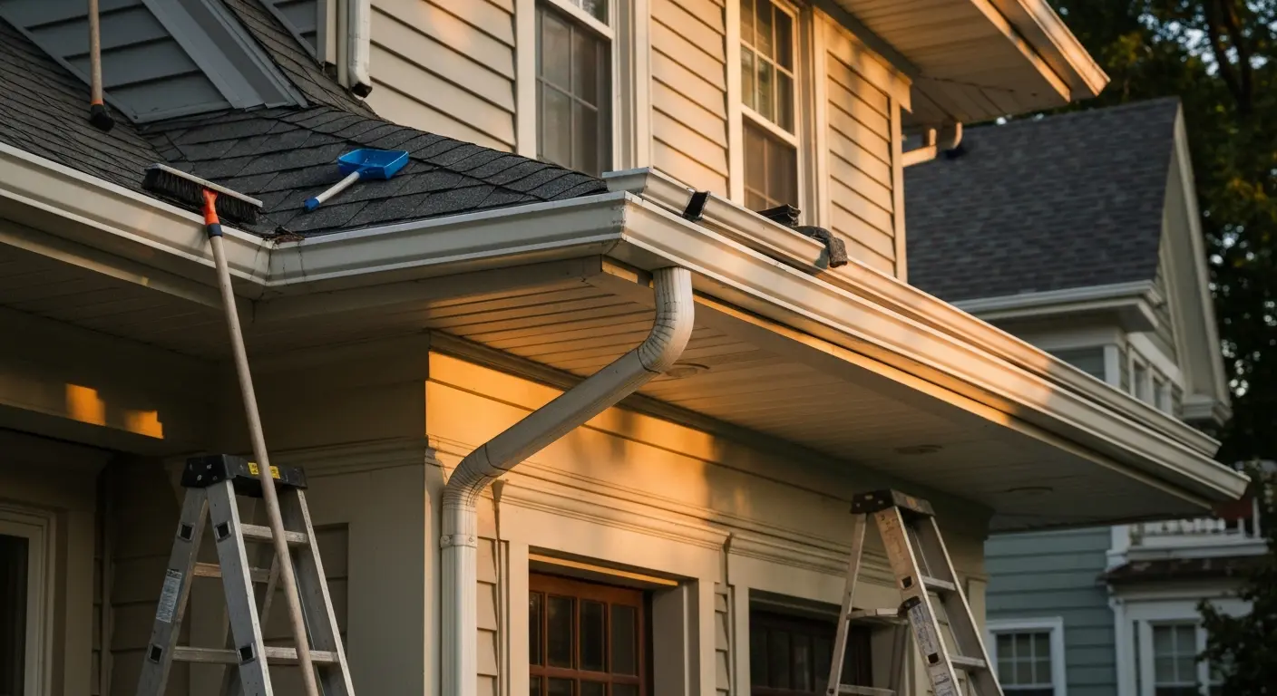 Gutter cleaning and repair