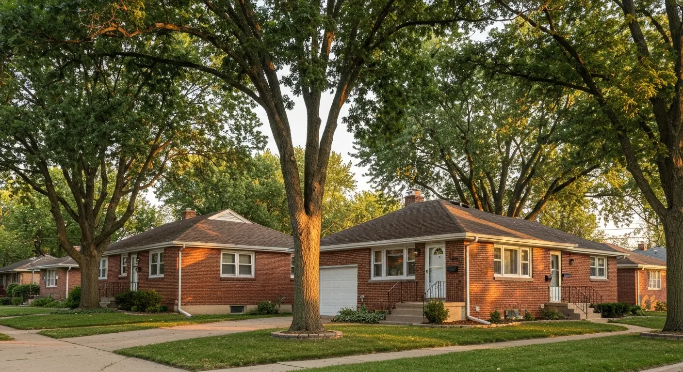 Brick ranch homes in The Village