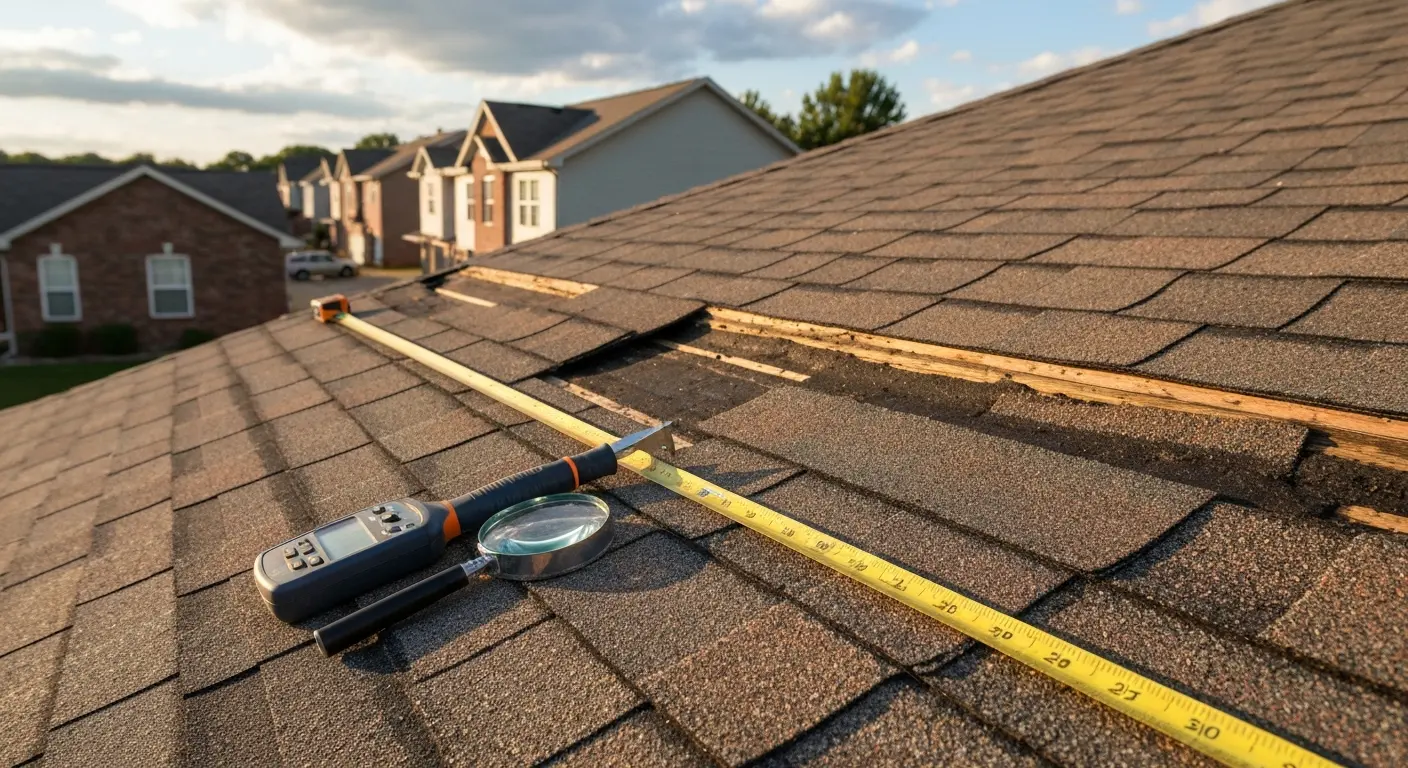 Wind damage roof inspection