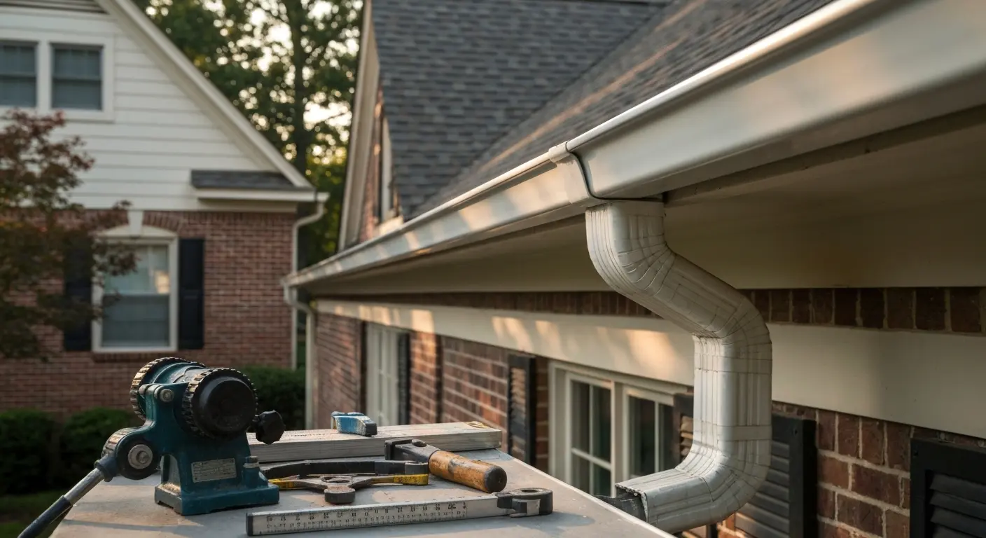 Seamless gutter installation