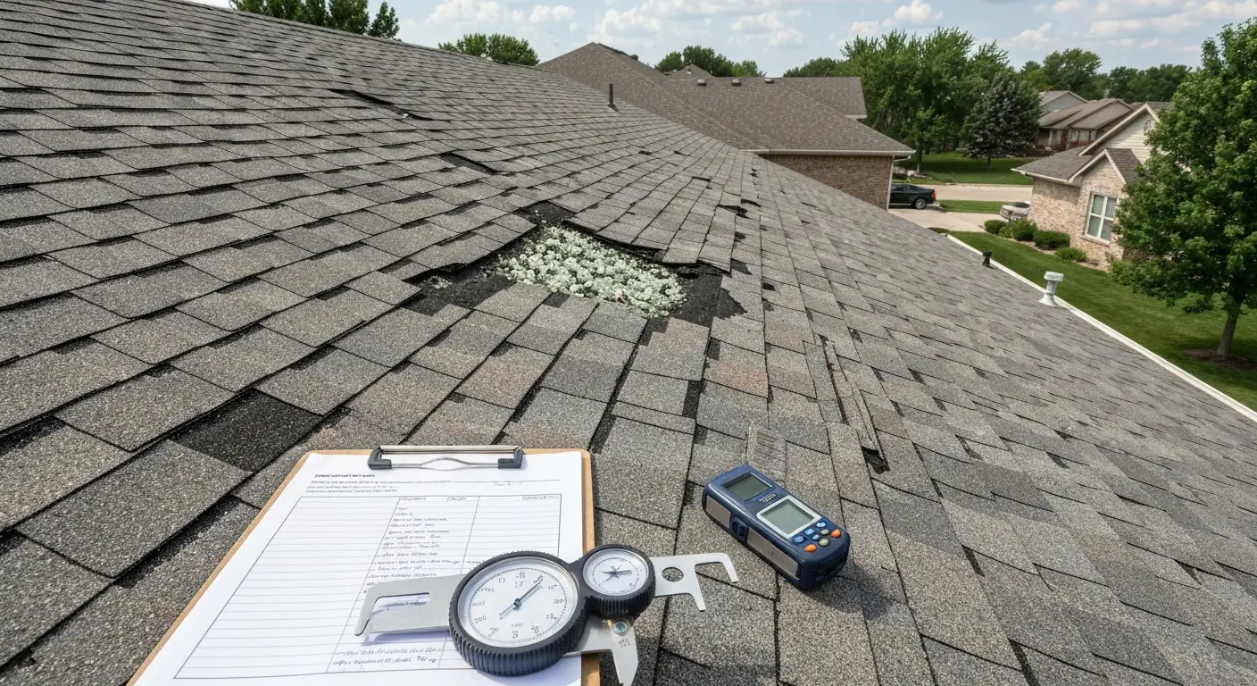Storm damage roof inspection