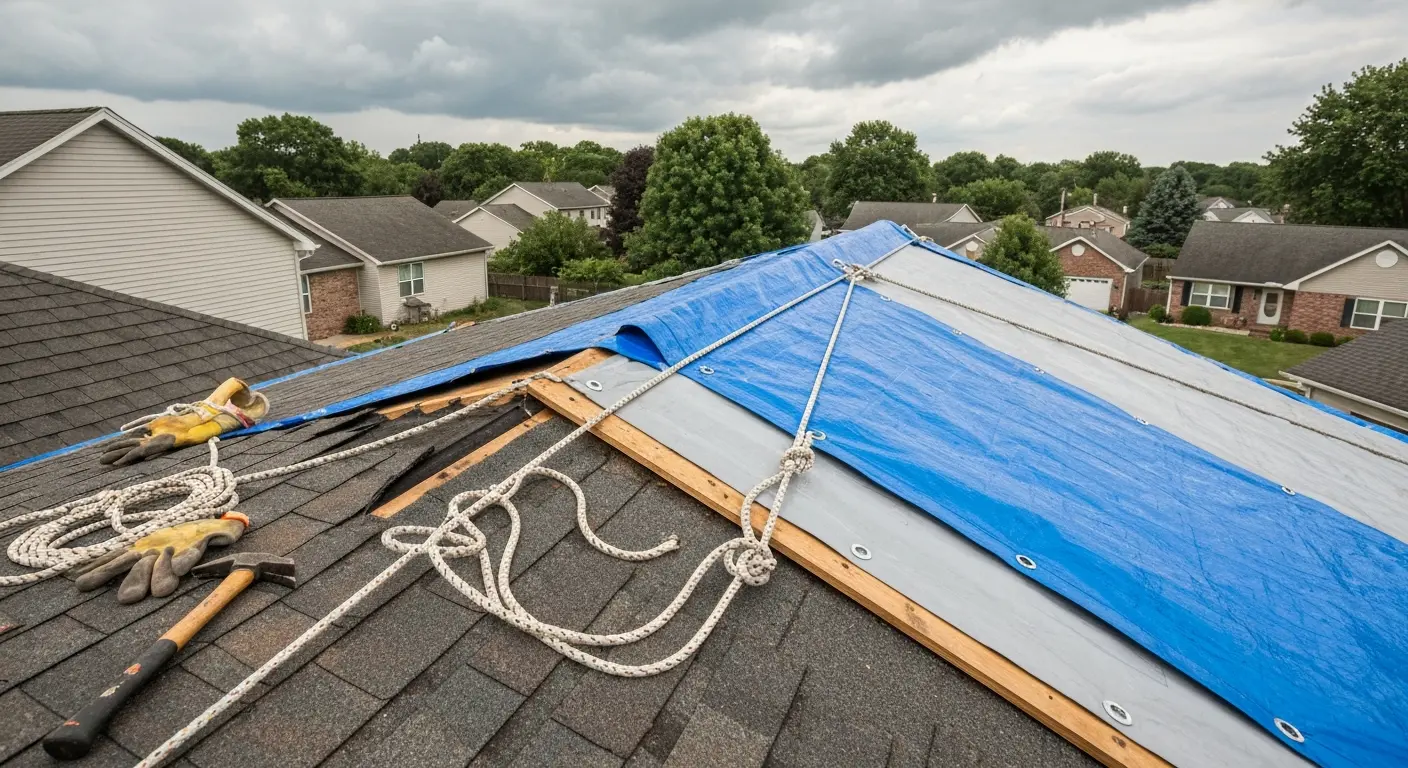 Emergency roof tarping