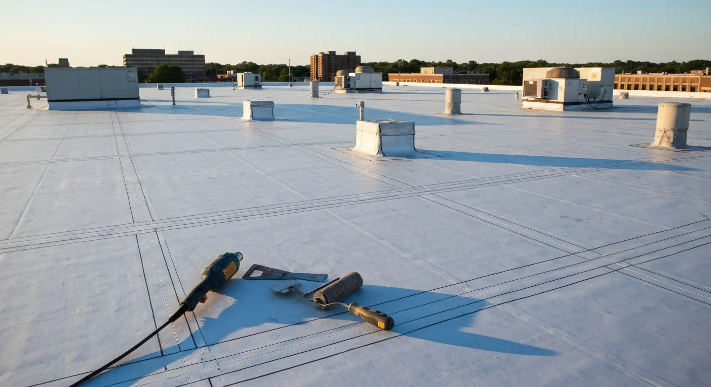 Commercial flat roofing system