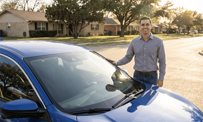 Glass Genie technician calibrating ADAS camera after windshield replacement