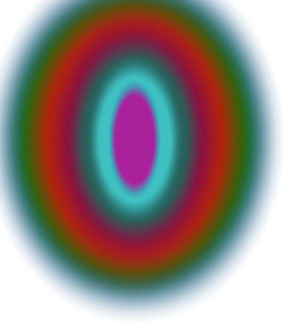 Before scan — biofeedback field showing red dominance and contracted shape