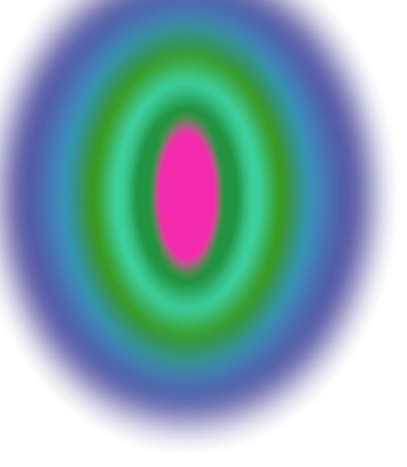 After scan — biofeedback field showing blue and green expansive shape