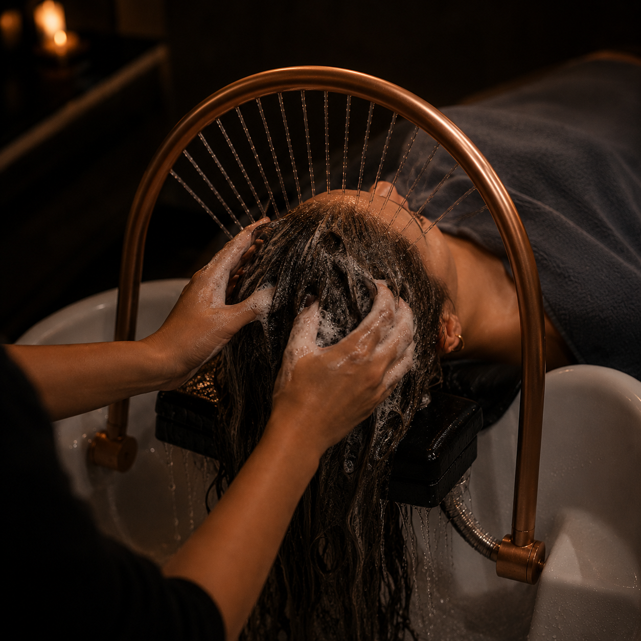 Scalp massage treatment at Zen Retreat Spa, a Japanese head spa in Peoria, Arizona