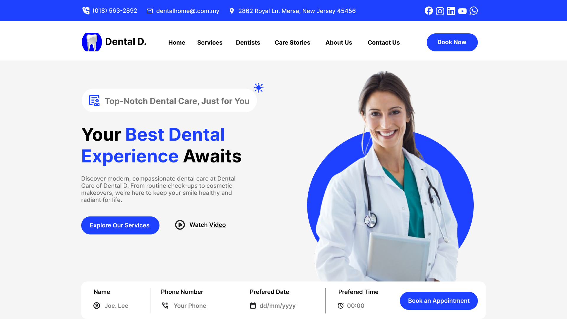 Dental Clinic Booking, Websites