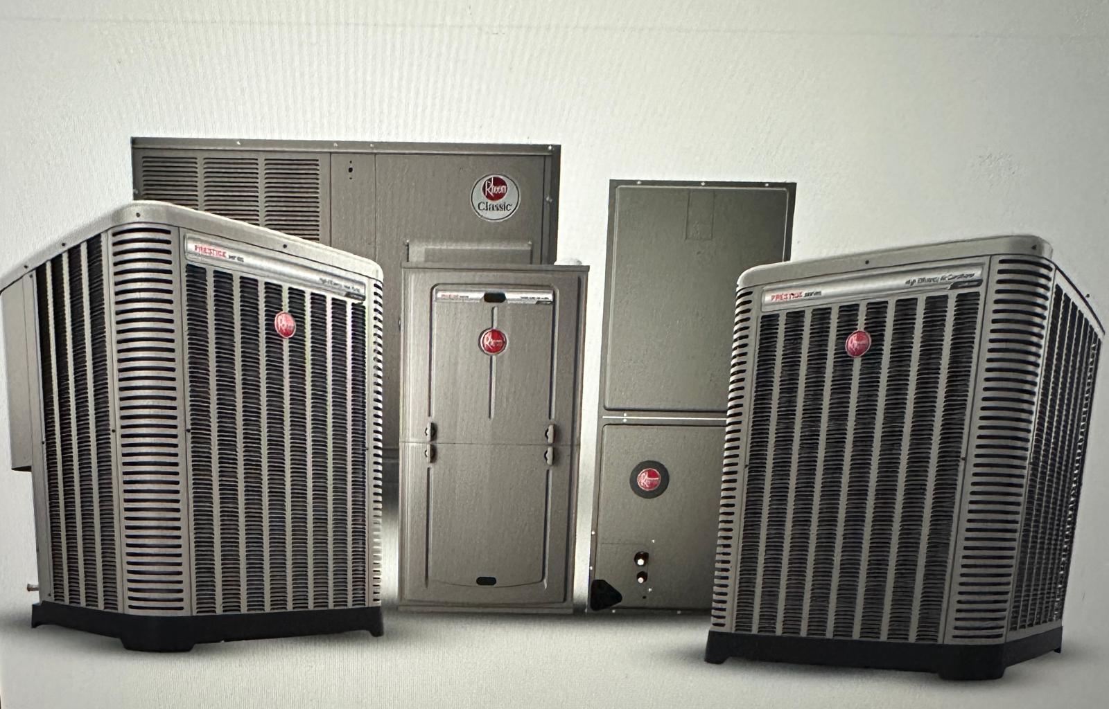 New heating and cooling equipment prepared for installation