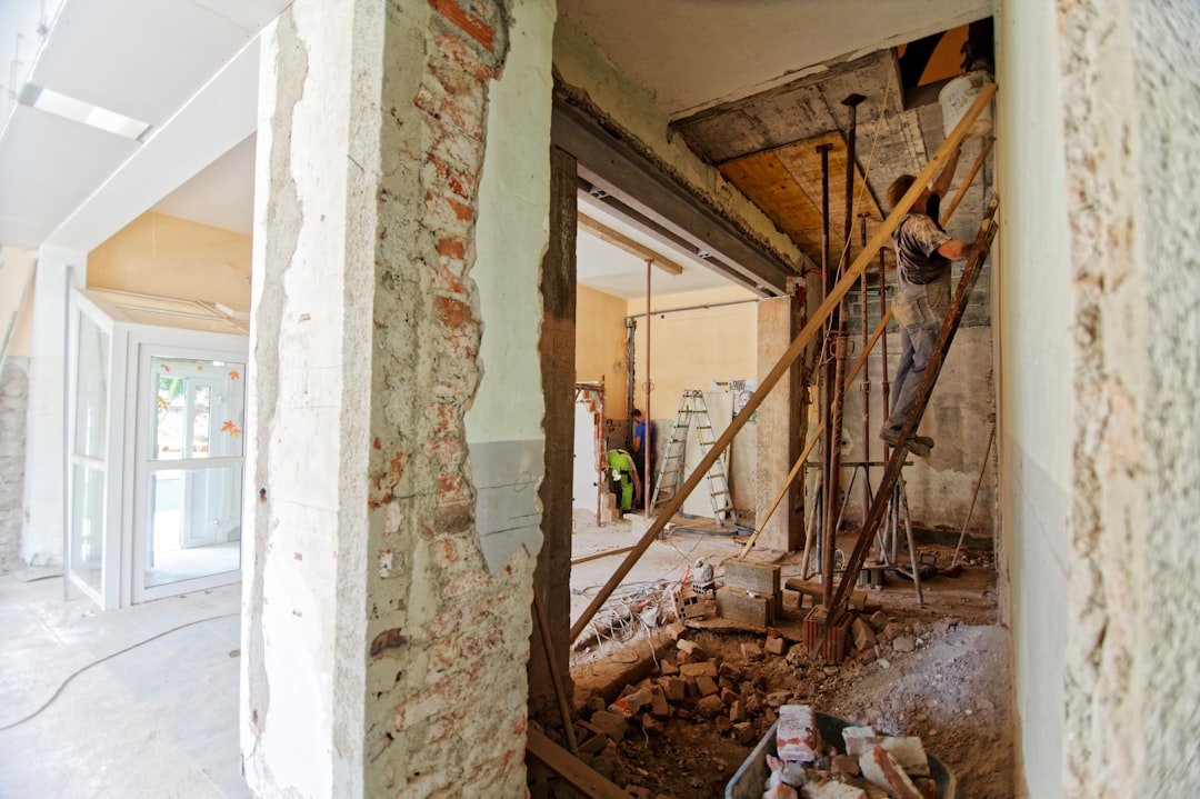 Interior remodel with walls open for mechanical-system planning