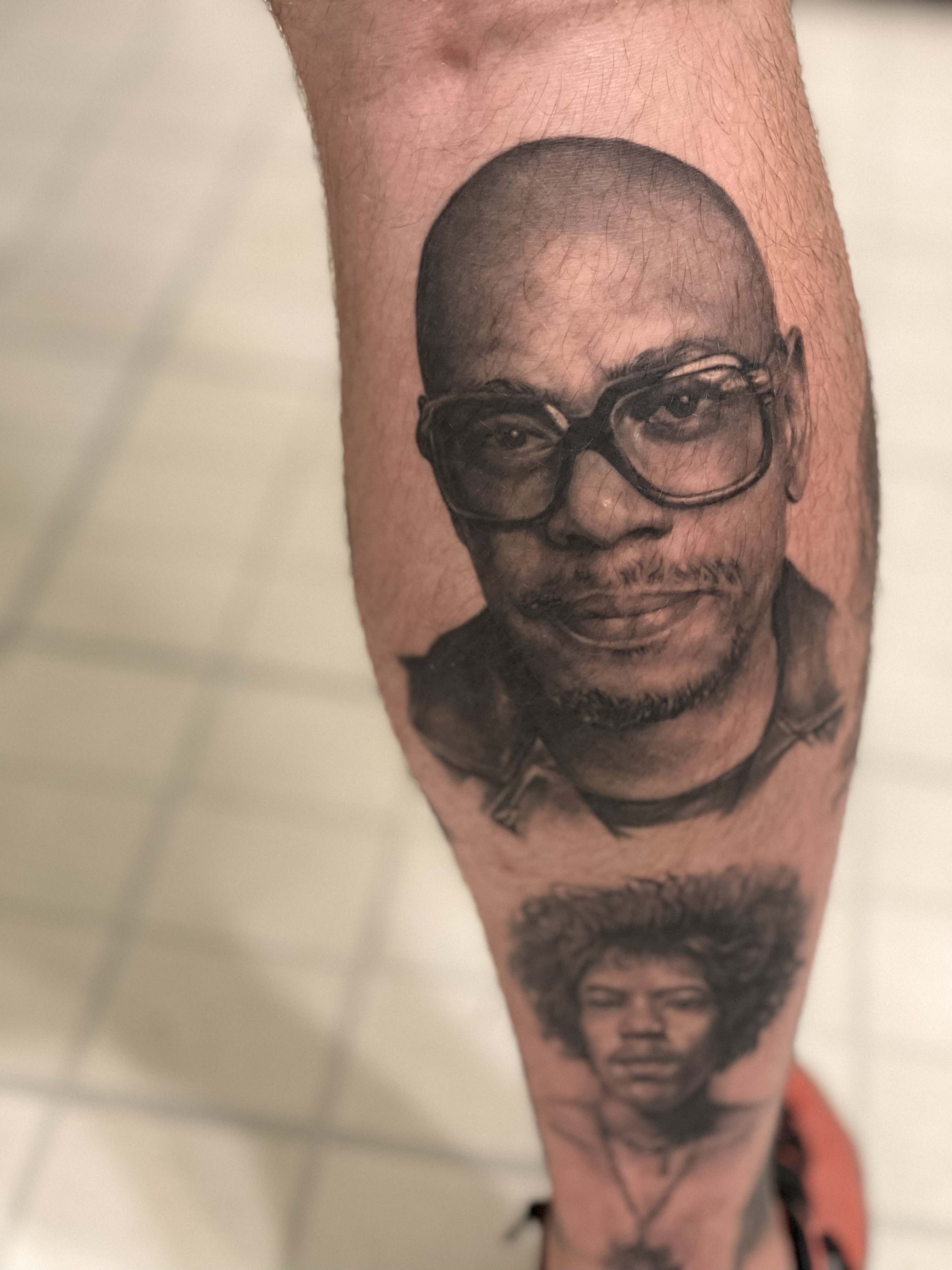 Dave Chappelle · Healed portrait tattoo by Eric Bess