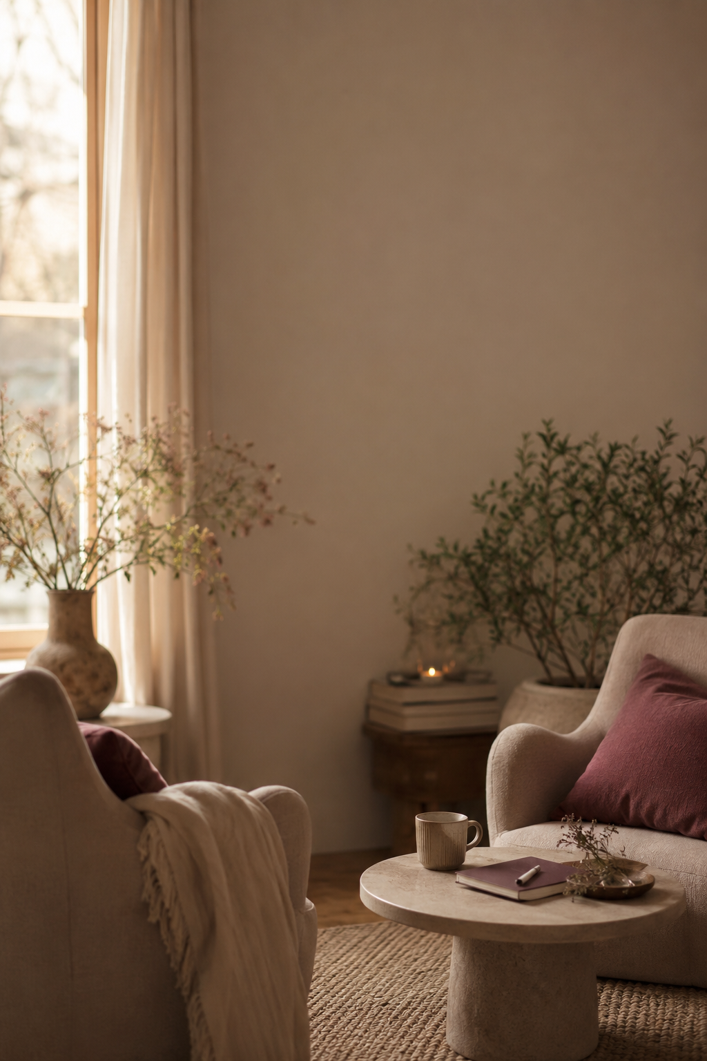 A quiet, sunlit reading corner