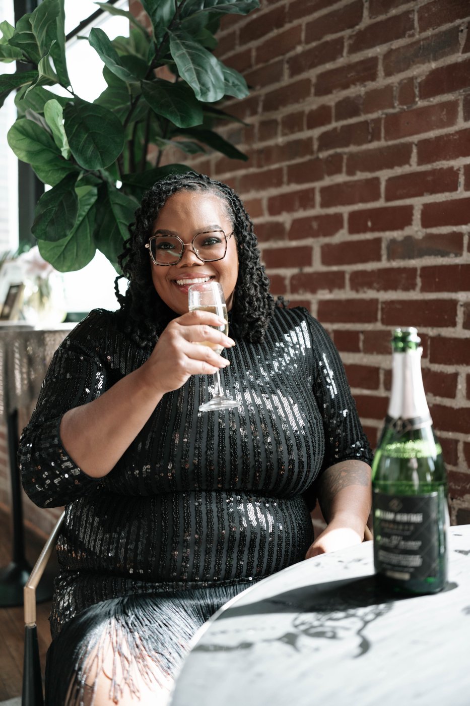 Stefanie Julia toasting
