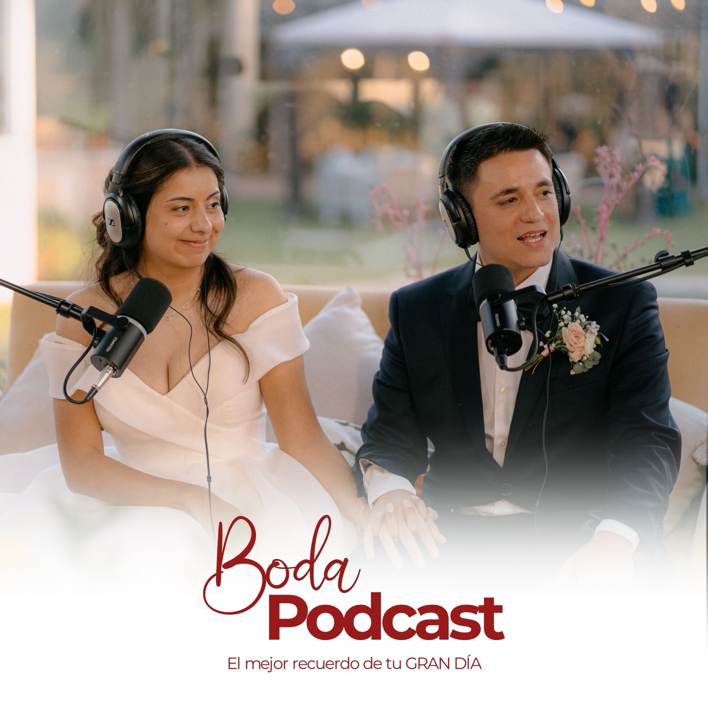 Novios participando en el Boda Podcast