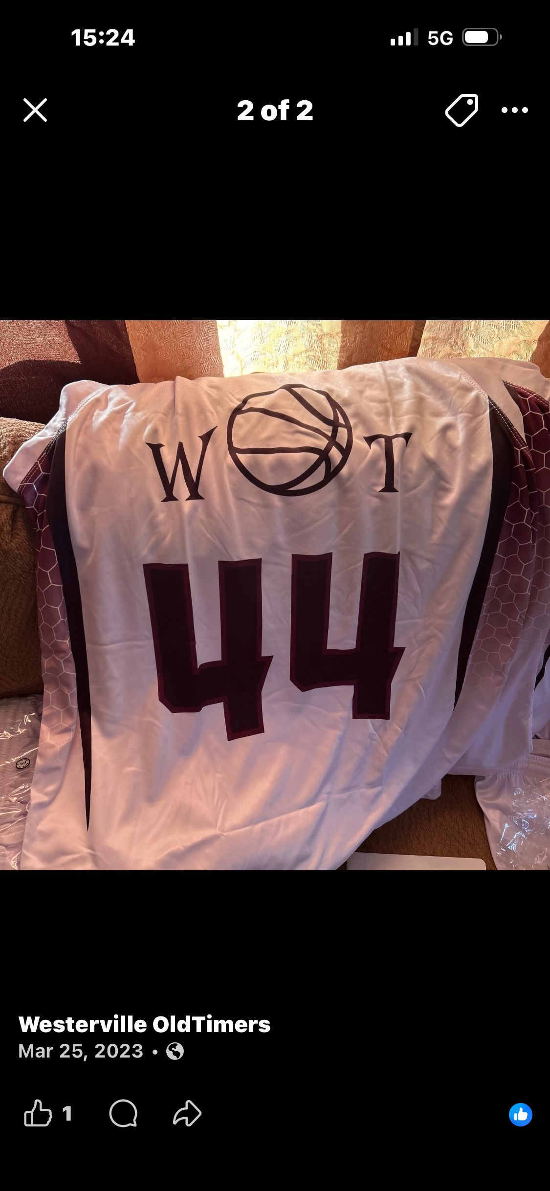 Westerville OldTimers #44 Jersey