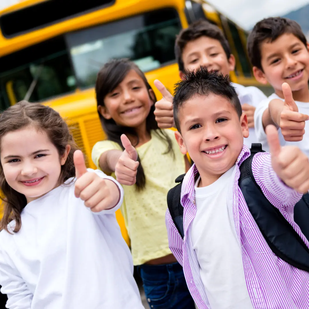 School bus/van providing free transportation for the Apexx after-school program.