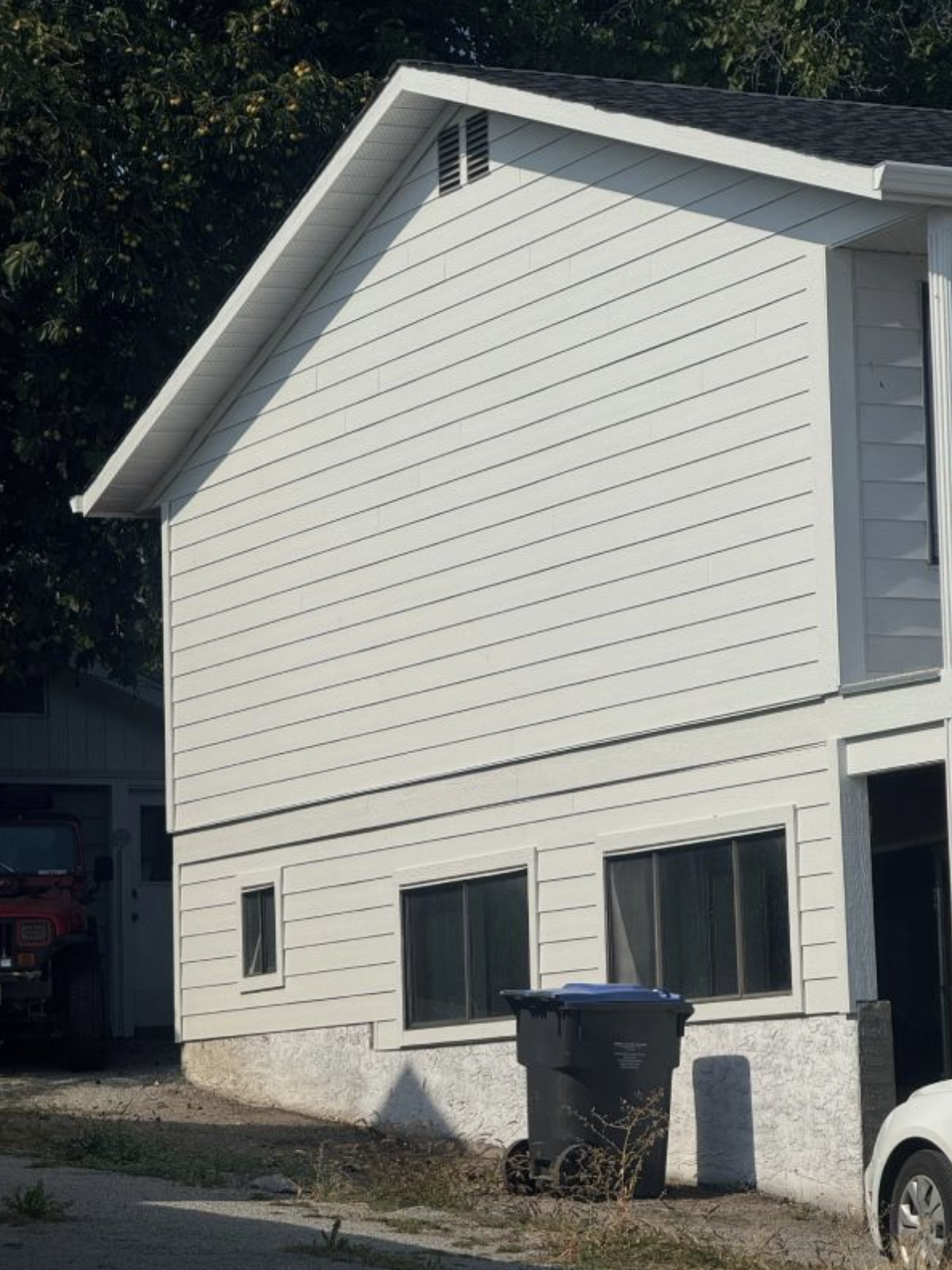 West Kelowna Residential Wood Siding Upgrade after siding installation