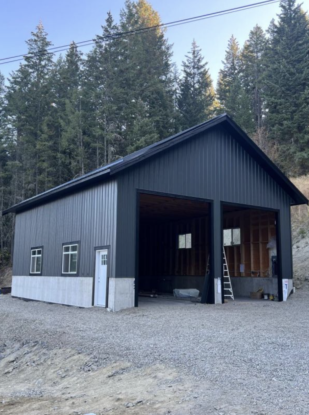 Oyama Large Custom Garage & Shop after siding installation