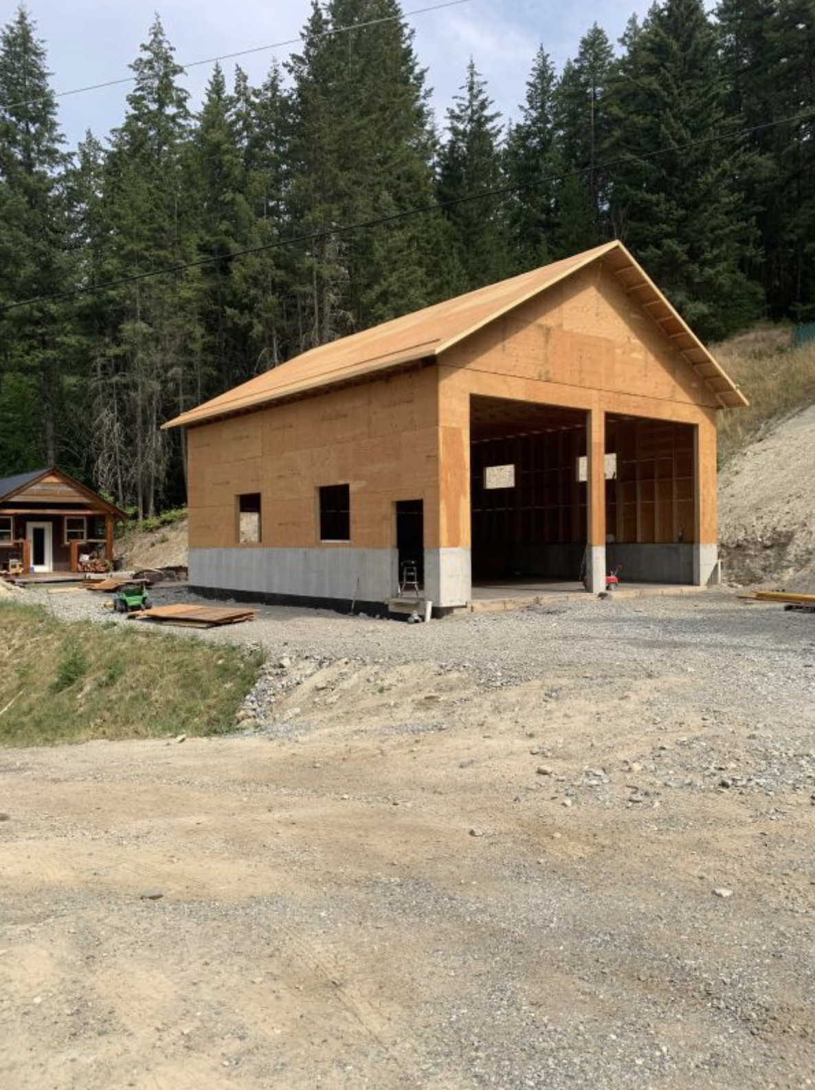 Oyama Large Custom Garage & Shop before siding installation