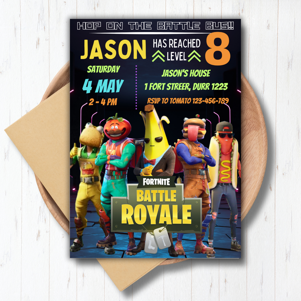 Fortnite Birthday Video Invitation | Custom Fortnite Birthday Party In – Mr.Invites - Foto 7