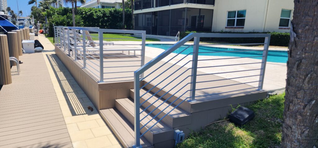 Aluminum gate installation on property