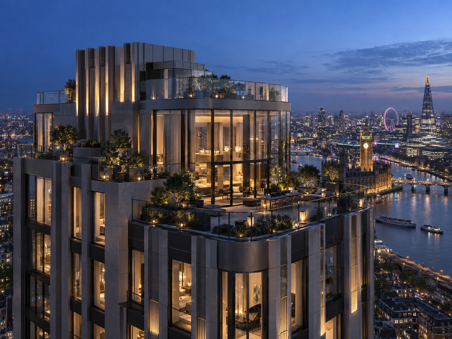 Private ultra luxury penthouse interior