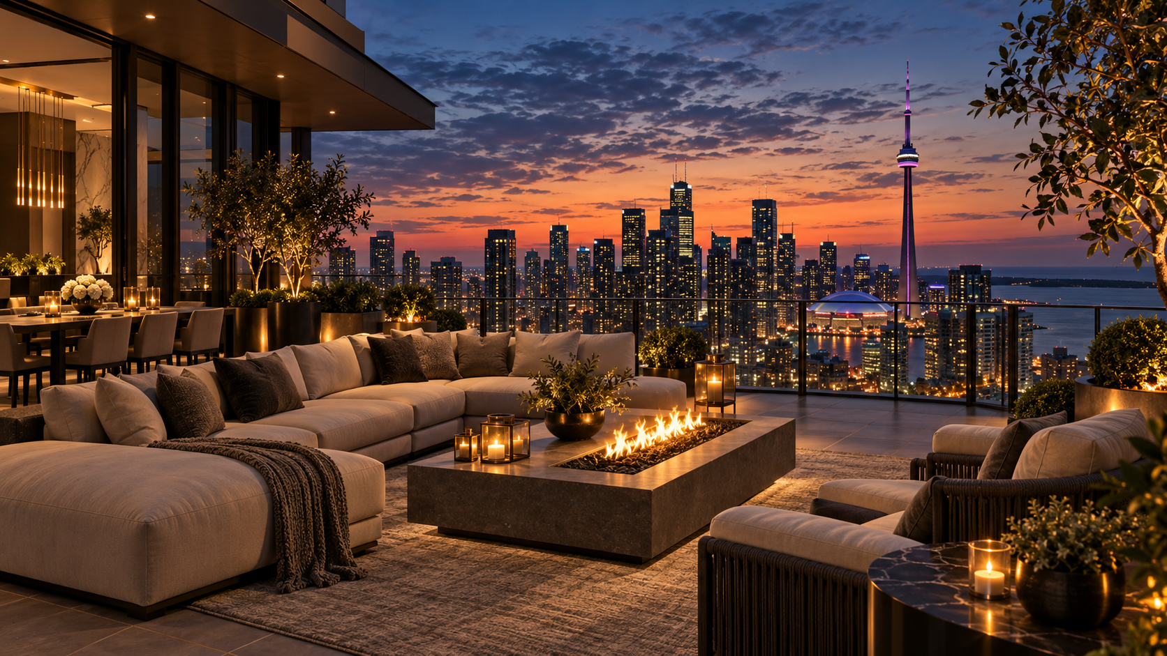 Toronto skyline from a high floor residence