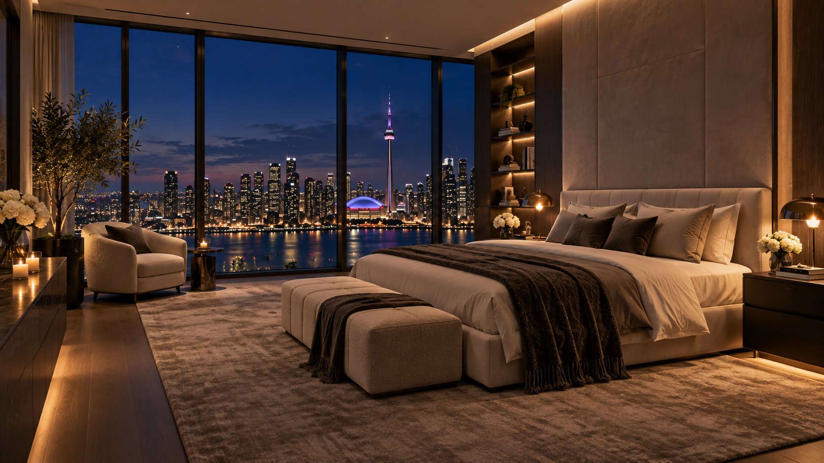 Toronto waterfront skyline and Lake Ontario