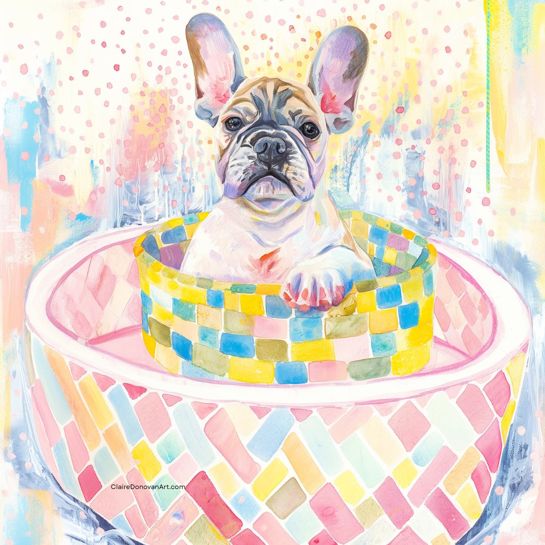The Storybook Bloom style: soft watercolour and ink pet portrait with botanicals