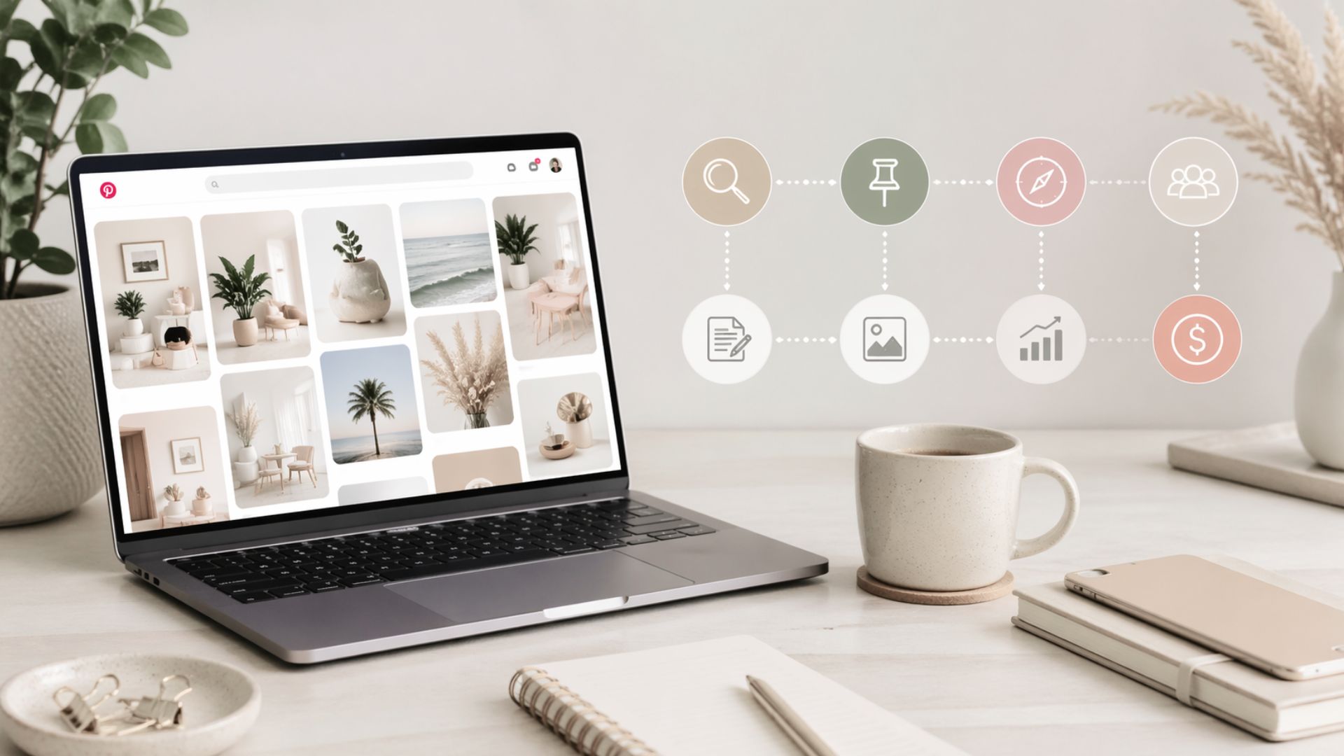 Pinterest laptop workspace