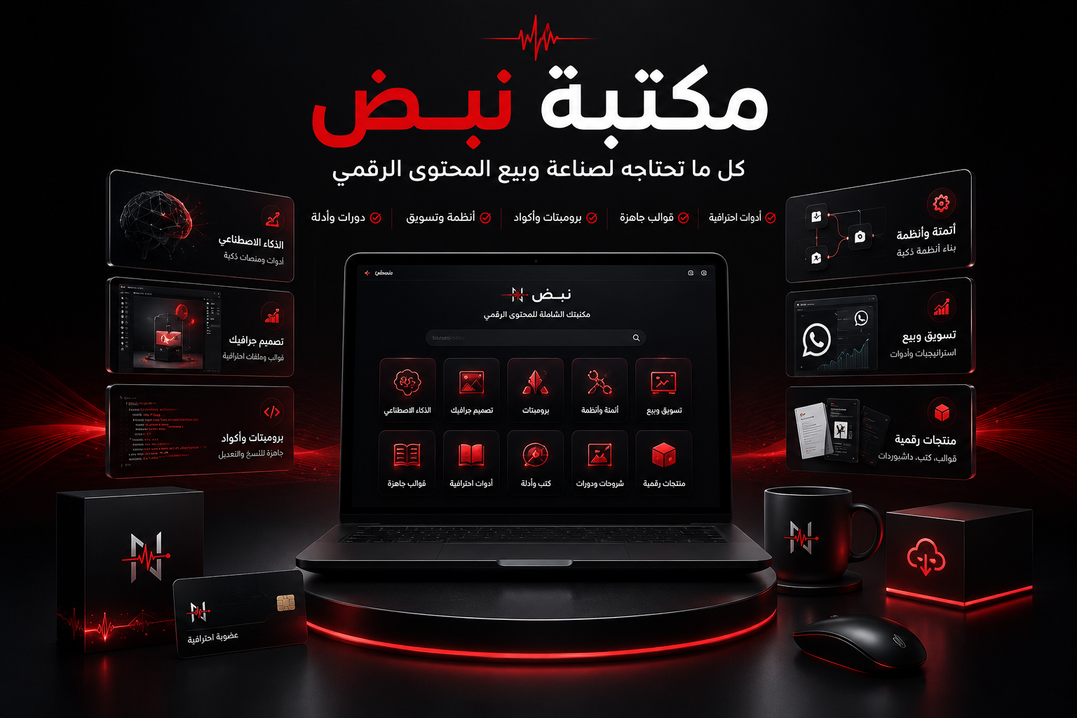 نبض - مكتبة البرومبتات الاحترافية