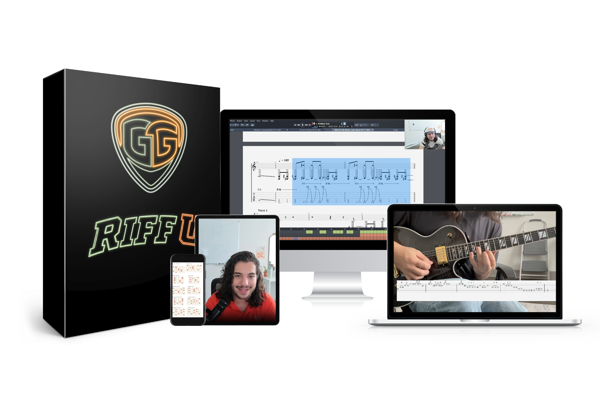 Riff U membership on desktop, laptop, tablet and phone