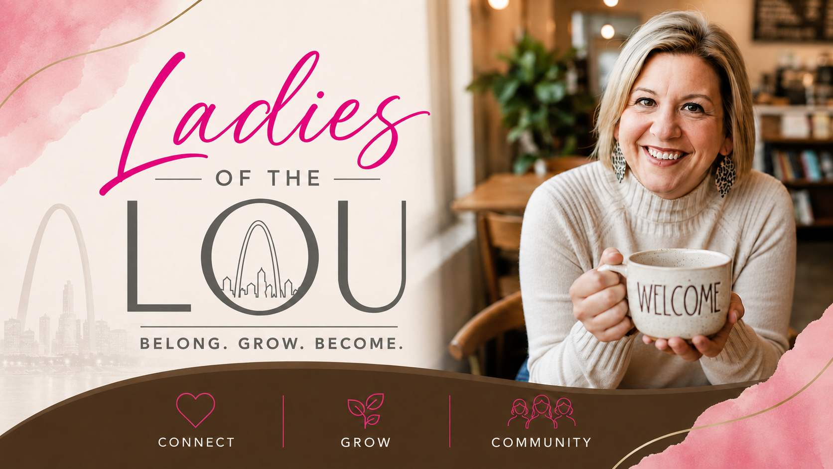 Women gathered together over coffee at a Ladies of the Lou AI Coffee & Connect session