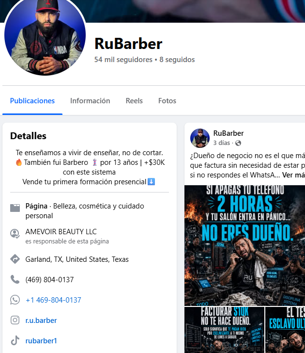 Perfil de Ruben Diaz en Facebook con 54 mil seguidores